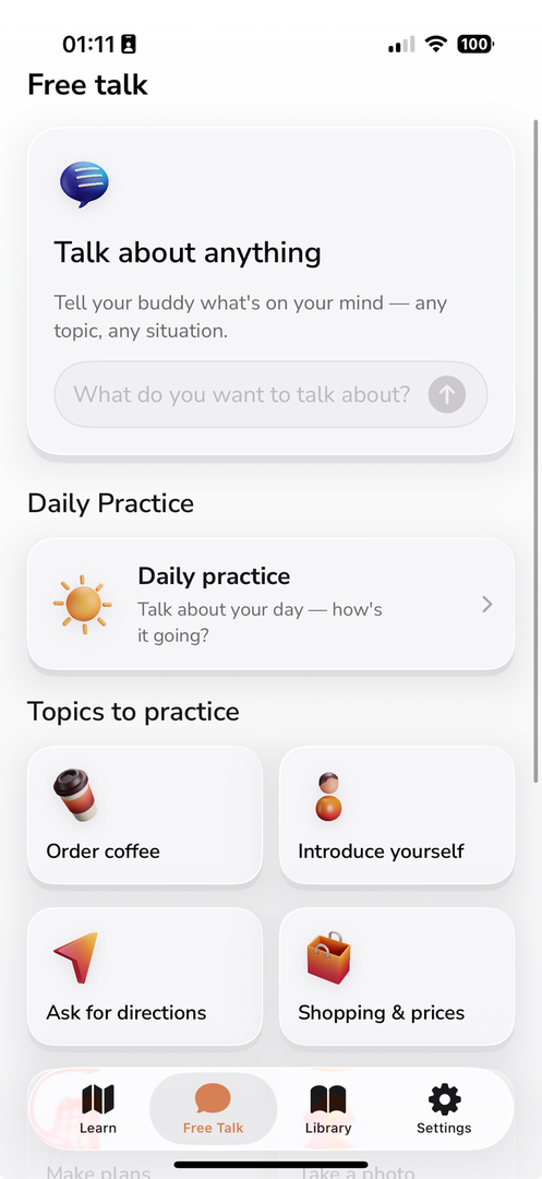 TalkBuddy에서 AI 파트너와 대화하기